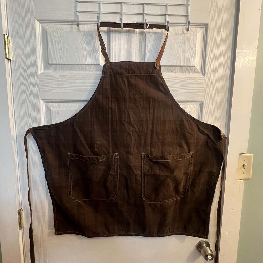 Chef Works Urban Collection Dorset Brown Plaid Reversible Rib Bib Apron